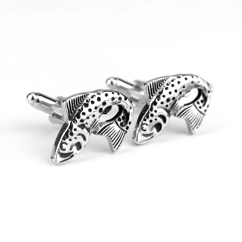 

dongsheng Fashion Vintage Antique Silver Fish Cuff Links Shirt Brand Cuff Buttons Abotoaduras Gemelos Cufflinks For Mens-40