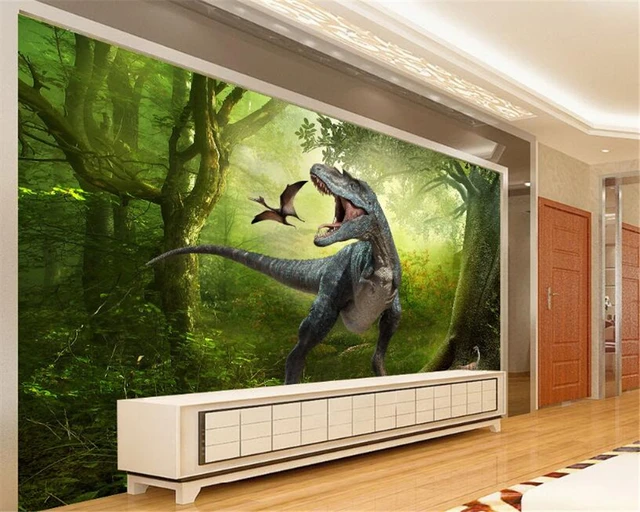 beibehang 3d wallpaper jurassic park dinosaurs out tv background