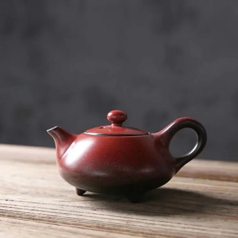  TANGPIN Red ceramic teapots with 3 cups a tea sets portable travel tea set drinkware