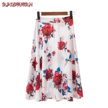 RAISEVERN Boho Стиль Цветочный принт юбка женская обувь на застежке-молнии пляжная юбка Повседневное уличная пляжная летняя юбка женский