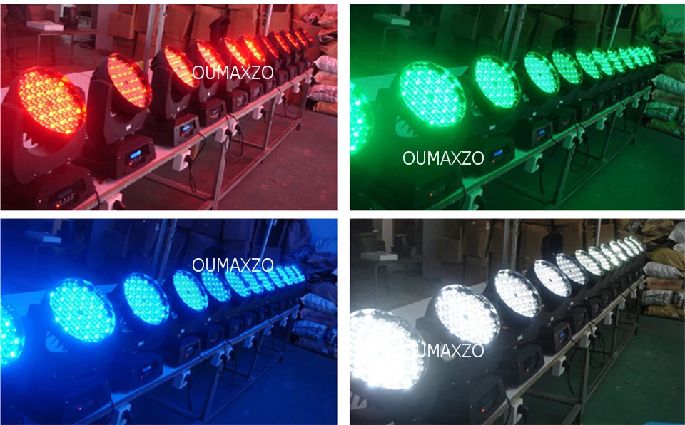 Iluminação de Palco Luz em Movimento 4 Pçs e lote & Flightcase da Cabeça 108 Pcs 3 w Casamento Rgbw Led Moving Head Wash 108 Pcs Rgbw Moving Head Wash dj 8 Efeito de Iluminação de palco