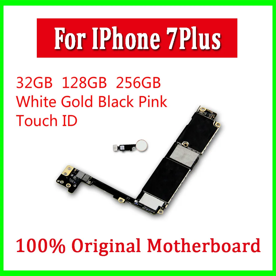 Original Unlocked For iPhone 7 Motherboard Camera 32gb / 128gb / 256gb With IOS for iphone 7 Logic boards With / No Touch ID