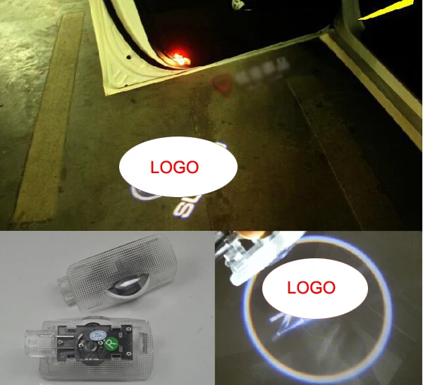 Set di 4 luci per portiera dellauto 3D con logo laser