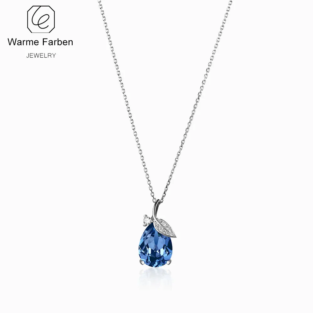 Warme Farben Кристалл от Swarovski Серебро 925 ювелирное ожерелье для женщин Корейский простой стиль подвеска «виноград» ожерелье ювелирные изделия Collare