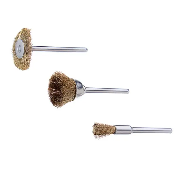

3pcs 23mm/17mm/5mm Wire Brass Brush Brushes Wheel Dremel Accessories for Rotary Tools Die Grinder & Totary Machine Tools