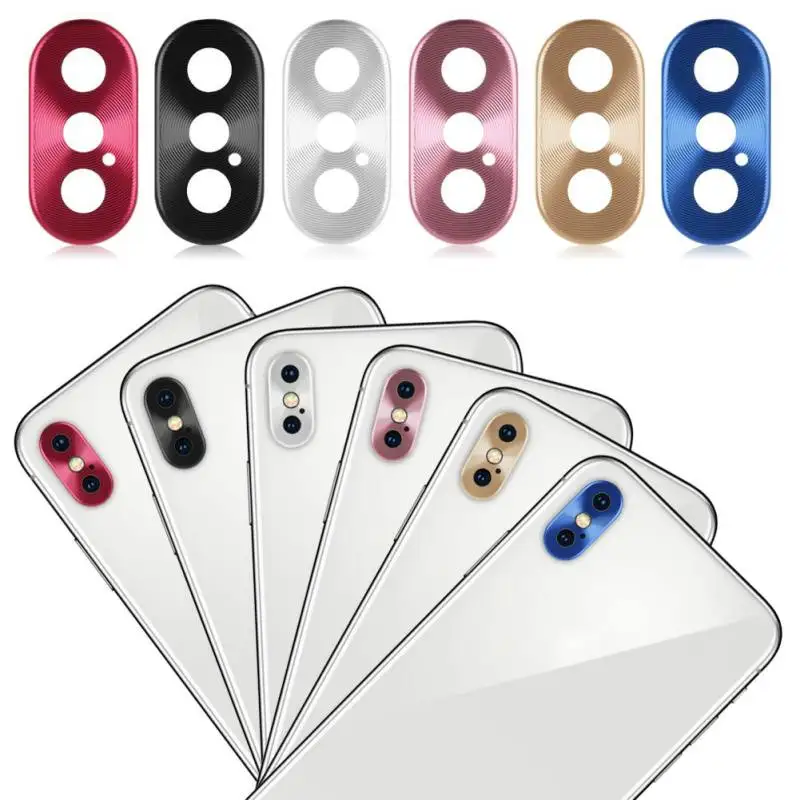 

6 colors Luxury Rear Camera Guard Circle Metal Lens Case Cover Ring Bumper full Protection For IPhone X lens Ring Accessories