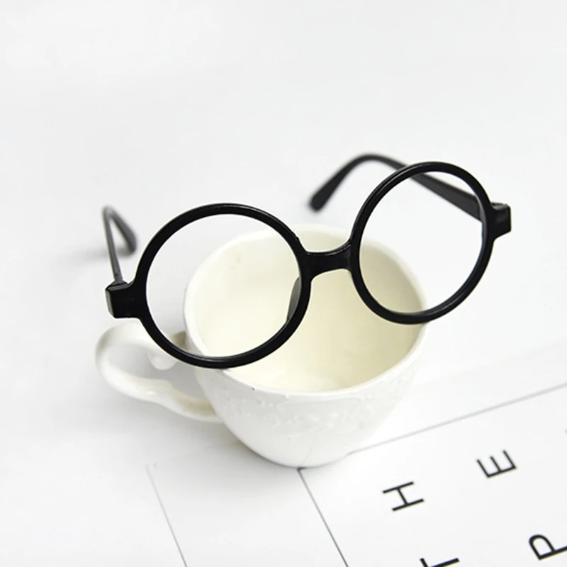 

2019 Childrens Kids Round Shape Black Or Red Frame Glasses Christmas Gift