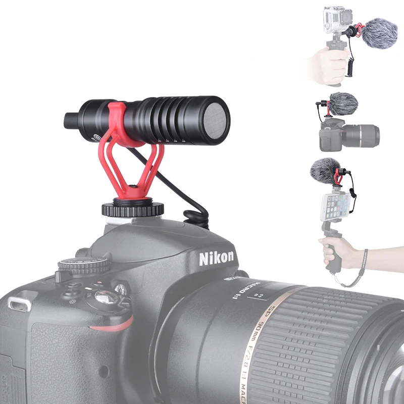 

Camera Video Recording Microphone + Windshield Furry + 3.5mm Audio Cable for Canon Nikon Sony Pentax Panasonics DSLR Camcorder