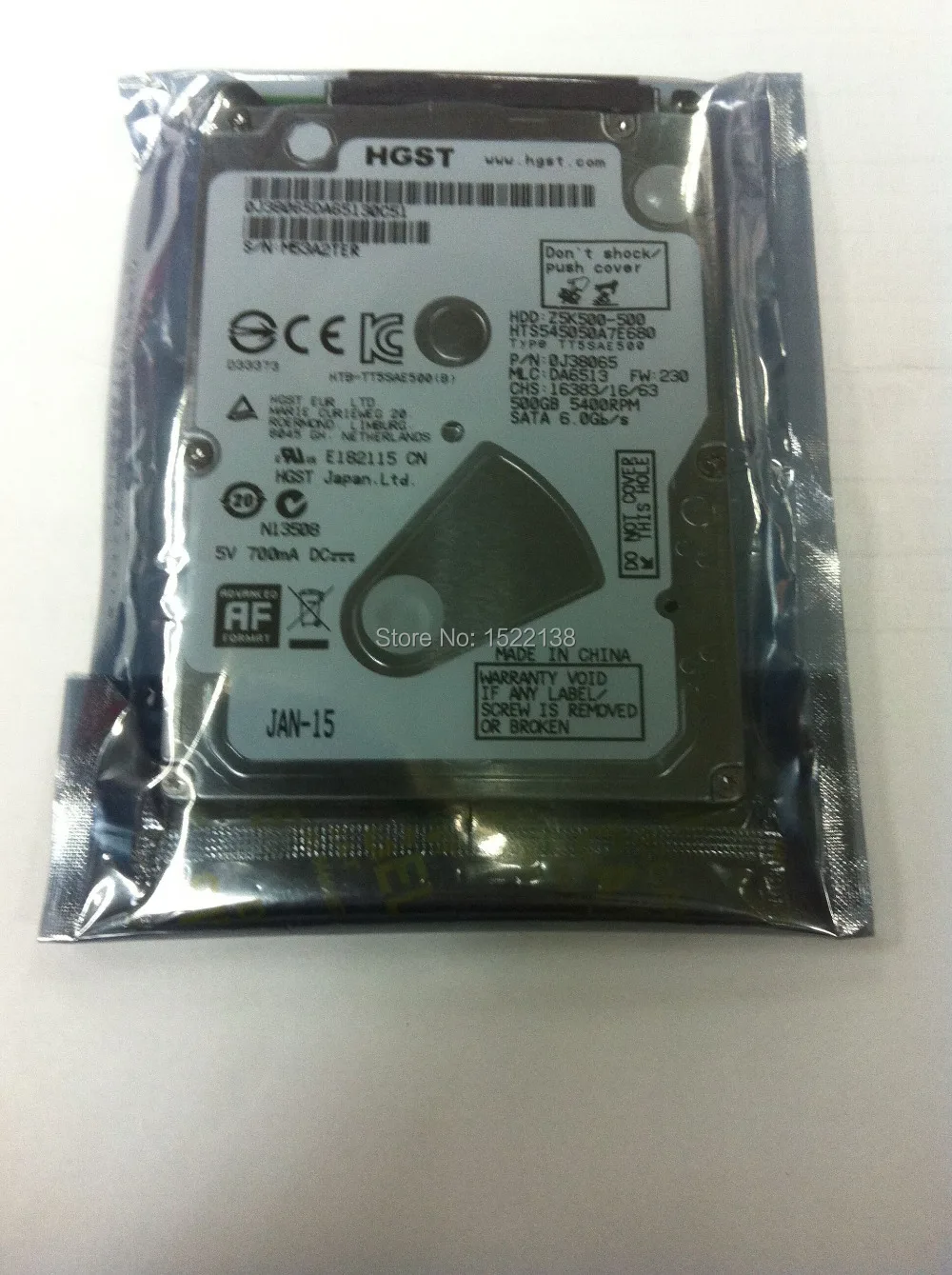 HGST 500GB SATA Z5K500-500 Laptop 2.5/" 7mm Internal Hard Drive HTS545050A7E680