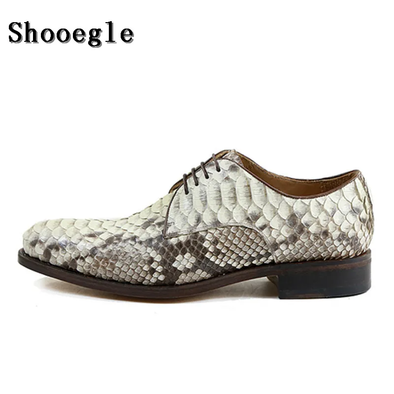 SHOOEGLE высококачественные мужские Роскошные вечерние туфли ручной работы обувь из