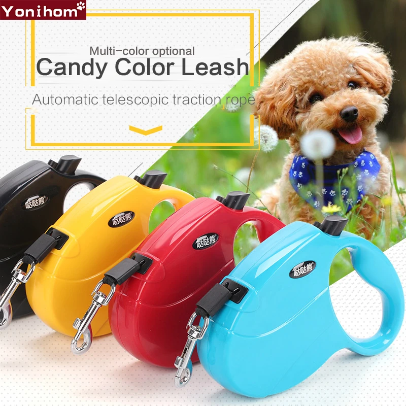 Pet Dog Leash Nylon 5M Retractable Training Leash for Dogs Candy Puppy