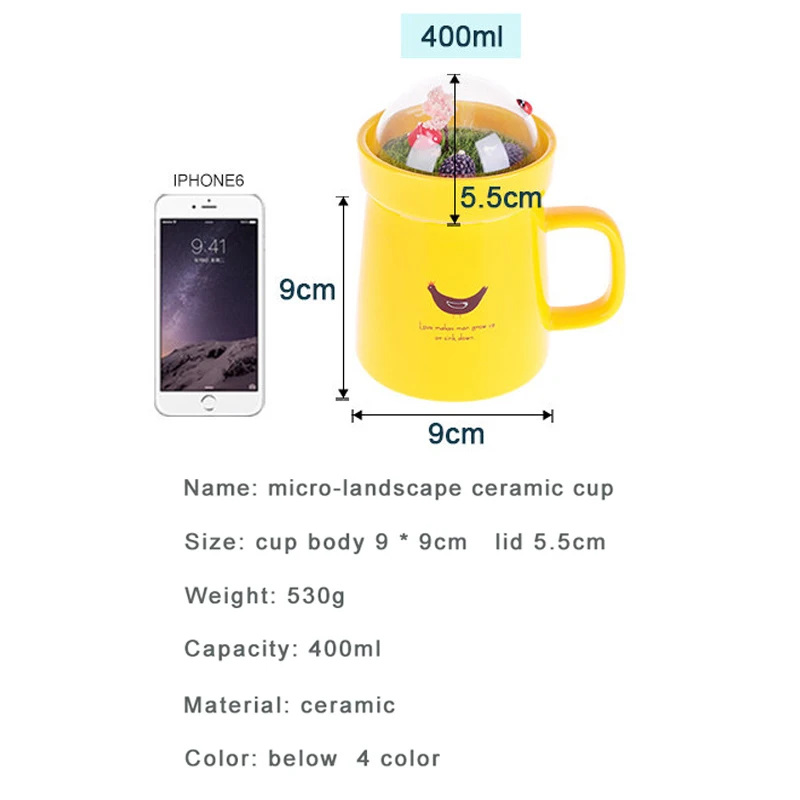 Животное из мультфильма микро пейзаж молоко и кофе кружка 400mlвысокой емкости офисные керамические чашки красивые подарки