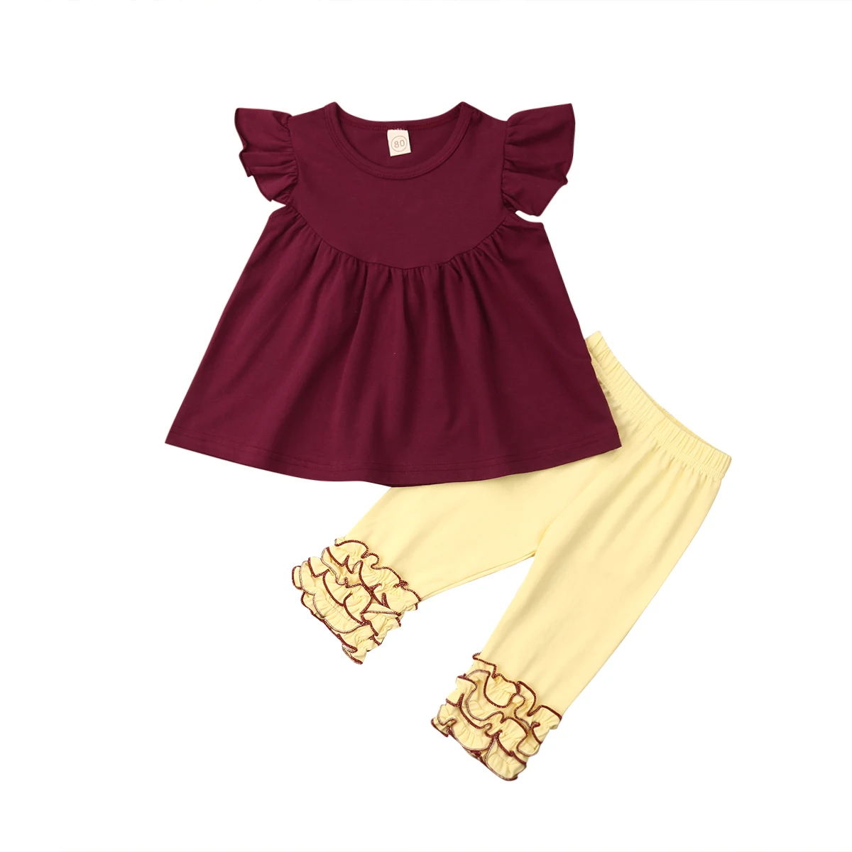 Hot Sale Summer Toddler Kids Ruffles Clothes Set New Baby Girls