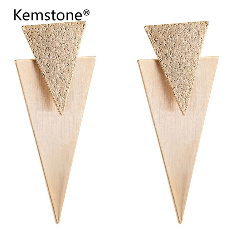 Модные геометрические треугольные длинные серьги Kemstone для женщин модные