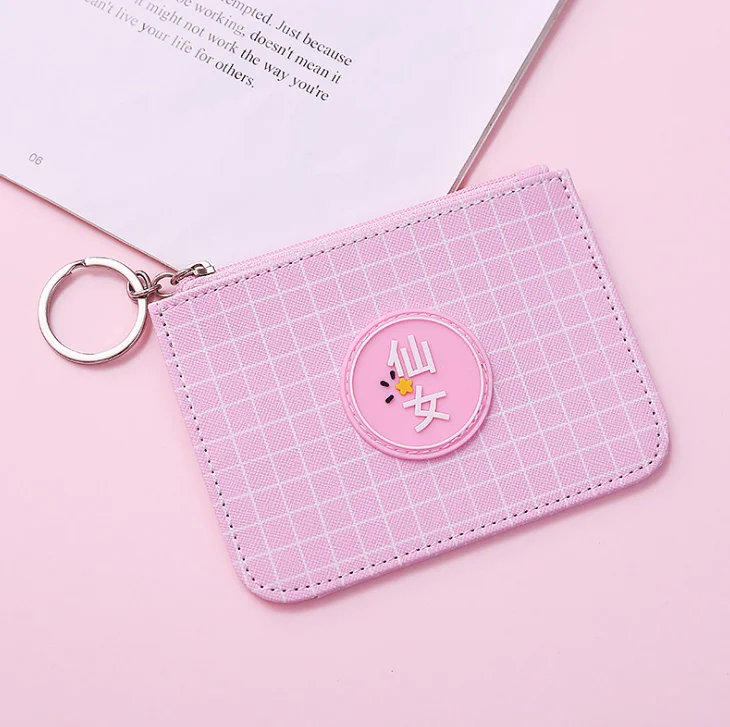 1 шт. Kawaii Мини PU держатель для карт розовая сетка Звездные Крылья Женская визитная карточка ID сумка Монета Сумки Канцелярские товары студенческие держатель для карт s