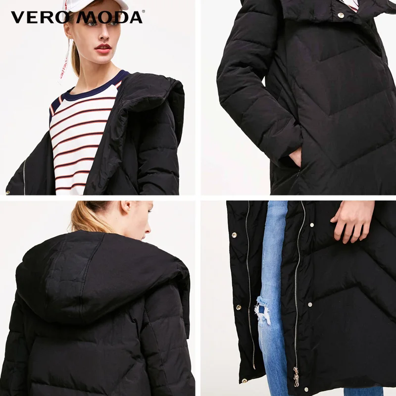 Vero Moda Бренд 2018 Новинка женский пуховик с пуха 80% капюшоном прямой фасон женская