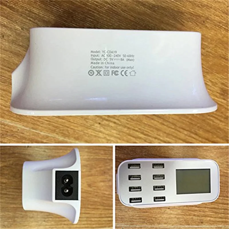 العالمي 8 منافذ usb الذكية أدى عرض الشاشة المتحدة uk المكونات مقبس الحائط شاحن السفر ac محول الطاقة ل الهاتف الخليوي قرص