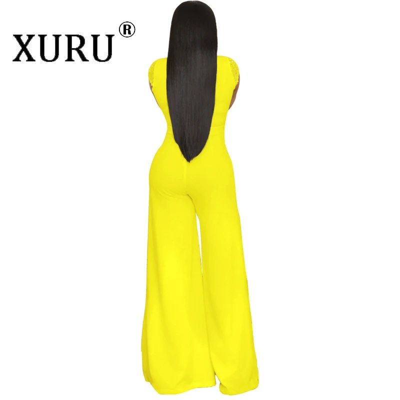 XURU Autumn Sexy V-neck Women's Jumpsuit Solid Color Sleeveless Casual Siamese Trousers with Belt XURU Autumn Sexy V-neck Women's Jumpsuit Solid Color Sleeveless Casual Siamese Trousers with Belt
