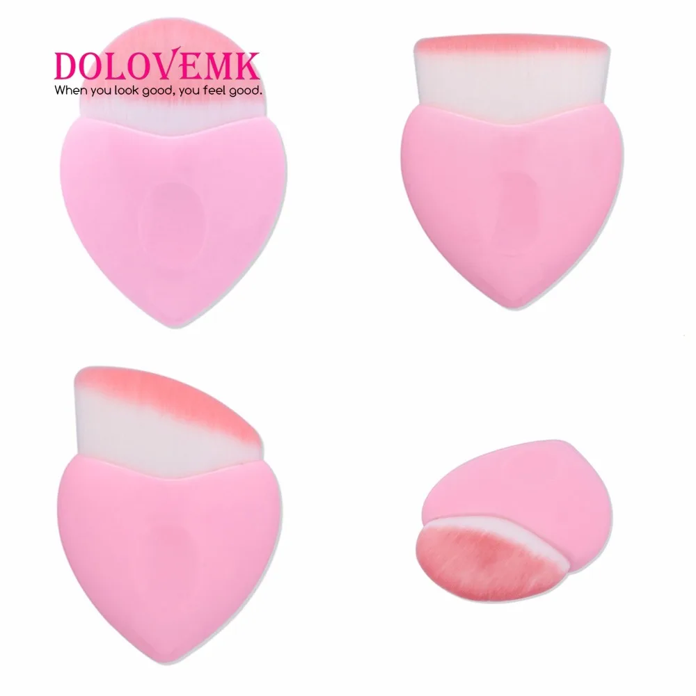 

Dolovemk 1Pcs Makeup Brush Heart Shape Powder Foundation Concealer Brush Makeup Tool