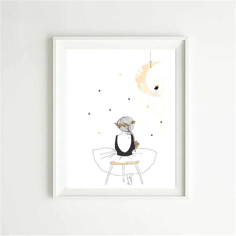 Kids-Girl-Poster-Cute-Wall-Art-Print-Girl-With-Flowers-Cartoon-Canvas-Painting-Lovely-Picture-For (1)