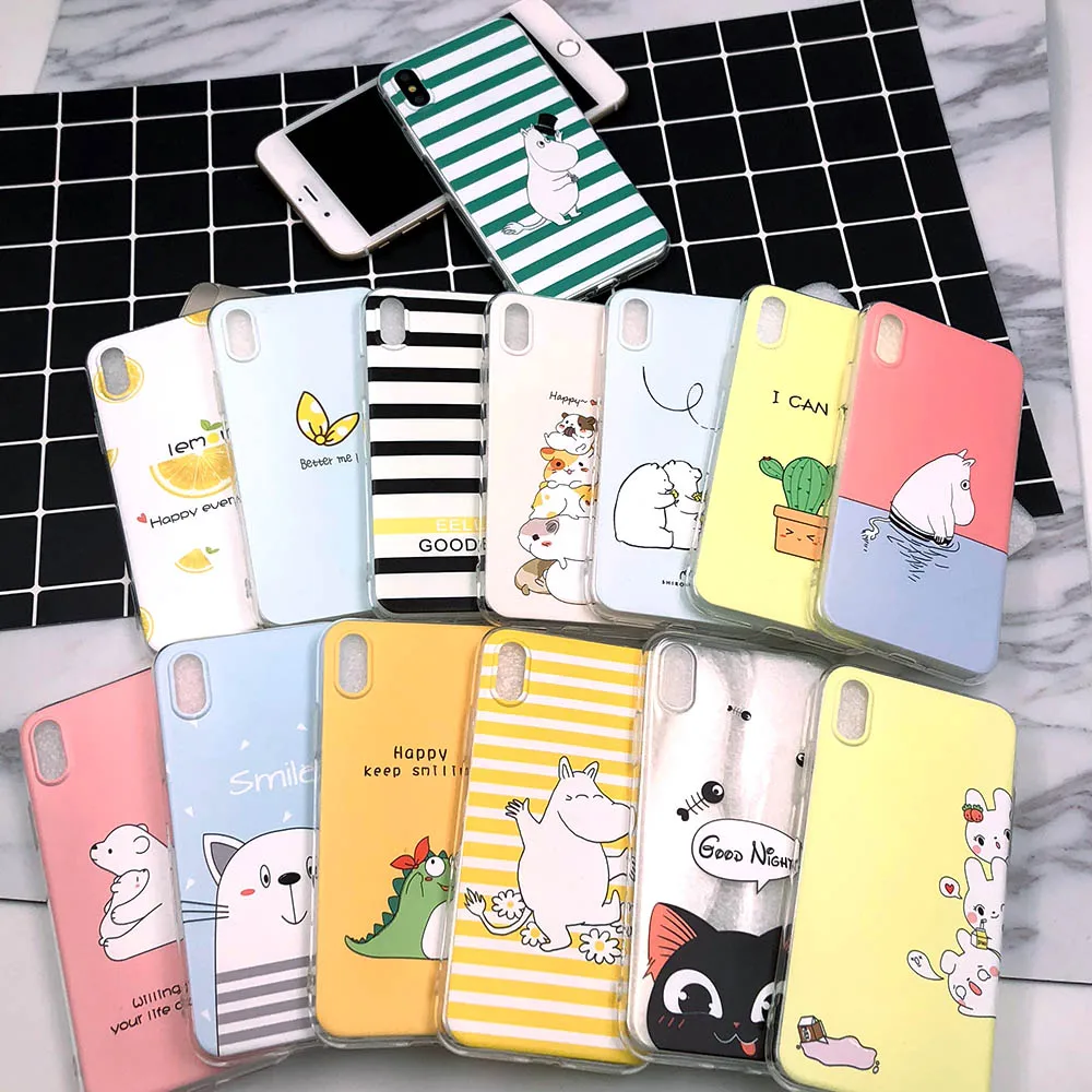 

Cute Hippo Soft case for iPhone XS Max cases for Phone 6 Plus Case for Funda iPhone XR 5 6 6S 7 8 Plus X XS XR SE Cases Cover