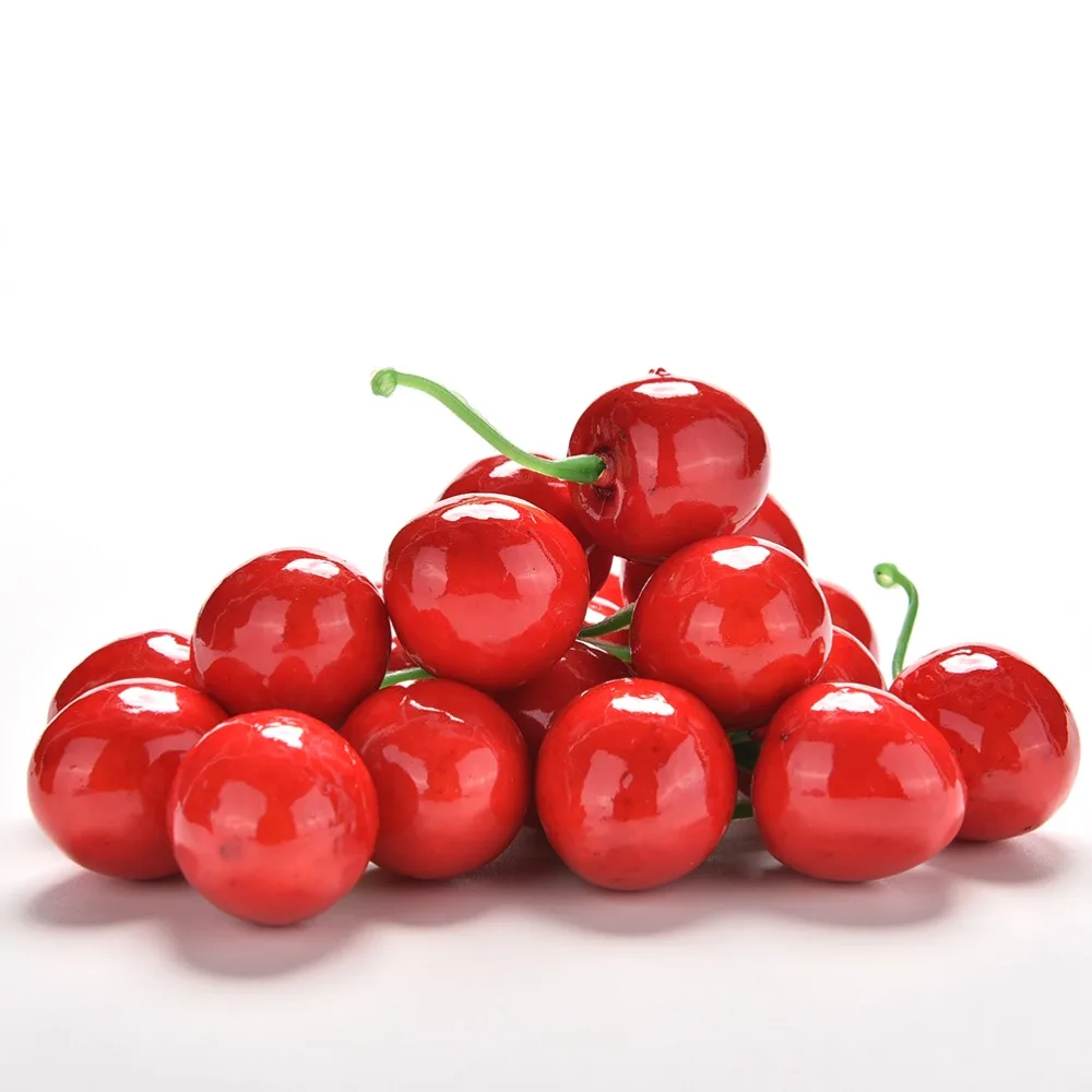 20pcs/lot Mini Fake Plastic Fruit Artificial Small Berries red cherry