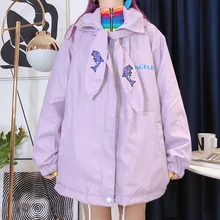 Милые маленькие дельфины завязываются с длинными капюшоном и хлопковые куртки женские пальто