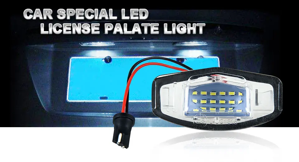 12V Car Styling 18 SMD Chips LED Number License Plate Lights For Honda For Civic VII4 VIII Accord Legend Auto Accessories 6500k (1)