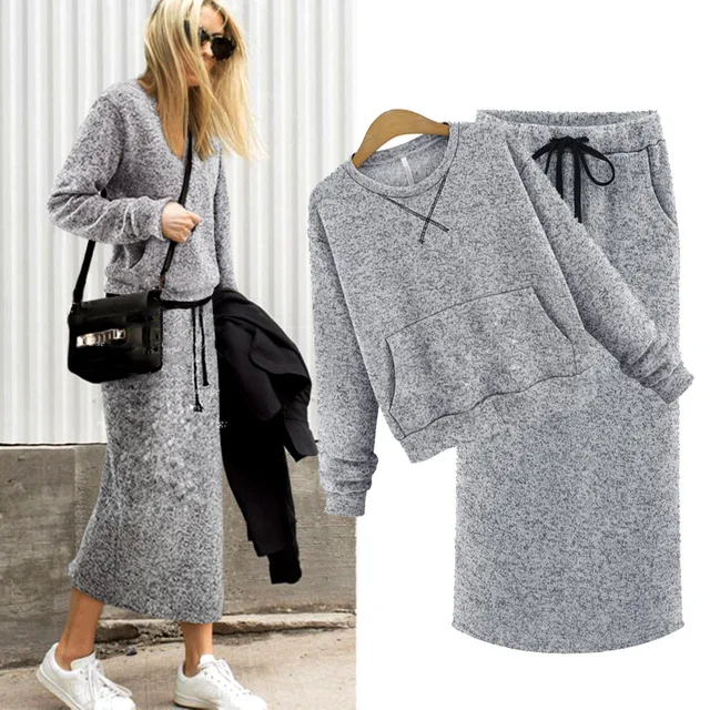 sweat suit skirt set