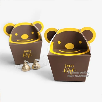 

6.5*4.1*6cm Cartoon Bear shaped Gift candy box Baby shower Birthday Party Candy box Wedding party Favor Boxes 100pcs/lot