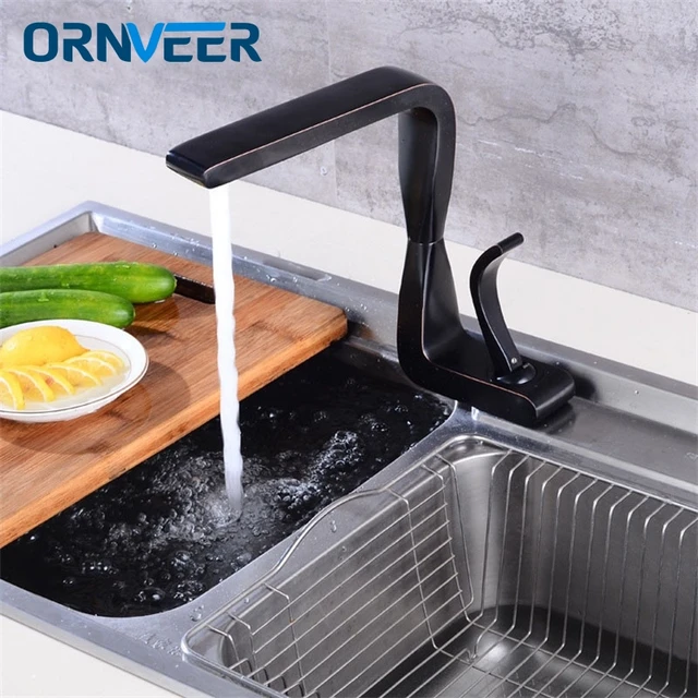 Cheap High Quality Kitchen Faucet Brushed And Black Plated Single handle sink faucet tap in the kitchen mixer torneira 