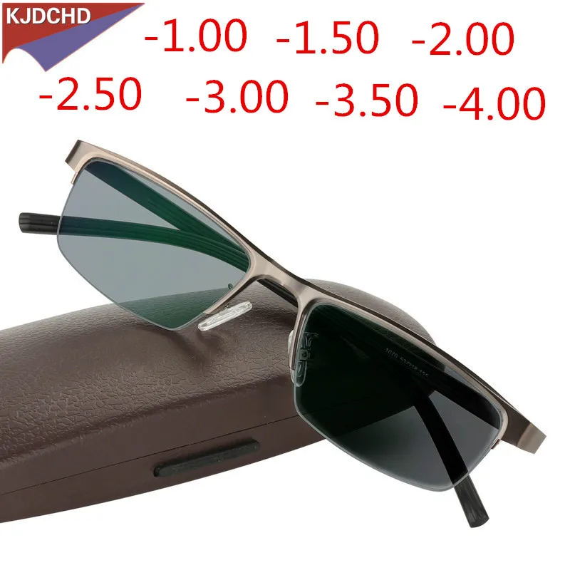 

Business Myopia Sunglasses Photochromic Finished Men Women Myopia Eyeglasses Frame with color lens Sun glasses Myopia Eyewear