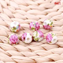  20PCs 8MM 10MM Vintage Chinese Ceramic Beads Fit Necklace Bracelets Diy Spacer Beads For Jewelry Making Round Shape Ceramic Bead 