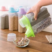 Высокое качество 2 решетки цельные зерна запечатанные банки/кухонное Хранение продуктов бак кухня прозрачный пластиковый ящик для хранения