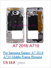 ЖК передняя рамка Корпус для samsung Galaxy A3 A5 A7 A310F A510F A710F средняя внутренняя рамка Запчасти