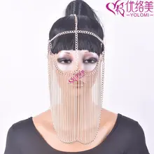YOLOMI маска для тела Jewelry сексуальное лицо фата-украшение для волос Multi Слои металлическая головная цепь украшение для волос Лоб повязка