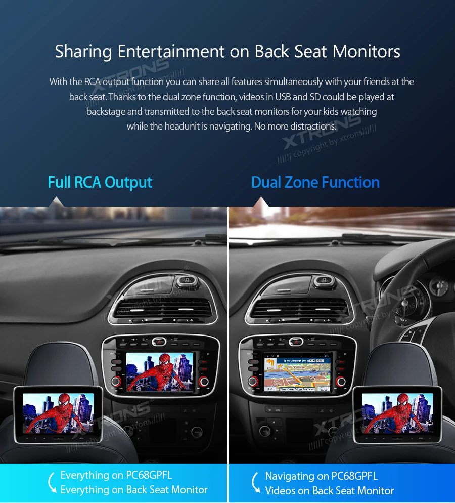 Best XTRONS 6.2" Android 8.1 Car DVD Player for FIAT Punto 199 310 / Linea 323 2012 2013 2014 2015 2016 Radio GPS WiFi TPMS USB SD 8