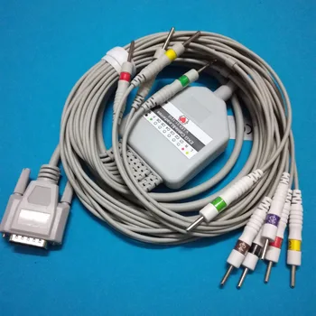 

Compatible COMEN 15pin connector EKG cable 10 lead ecg cable din 3.0 on terminal