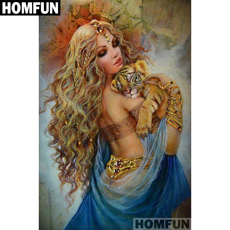 Алмазная 5D картина HOMFUN A01363 сделай сам полноразмерная/круглая вышивка крестиком