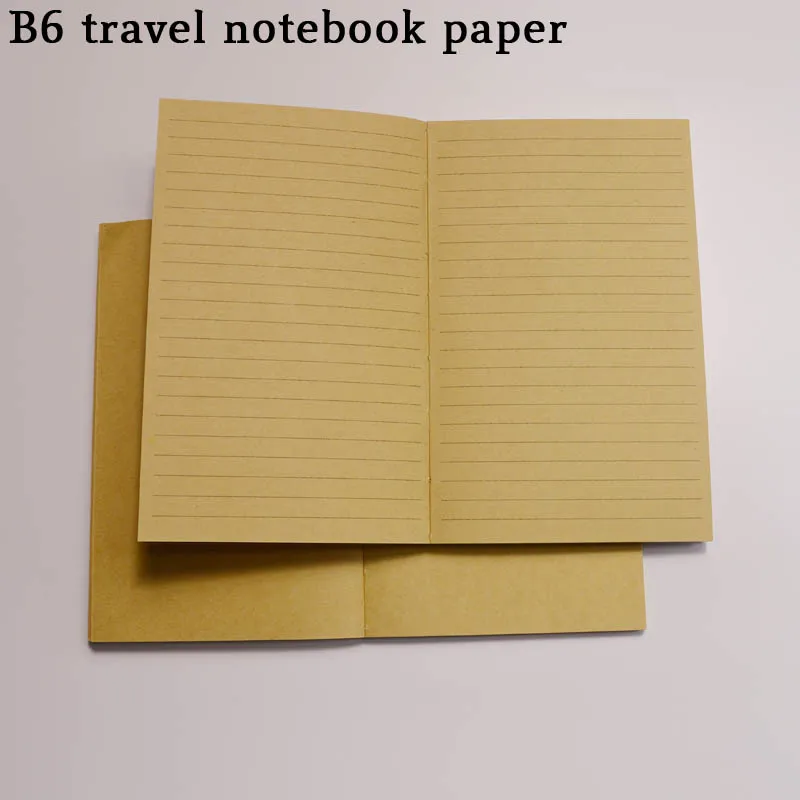 

travelers leather notebook refill B6 Cowhide Paper school Accessories Stationery Diary 100g line/blank kraft paper 100 sheets