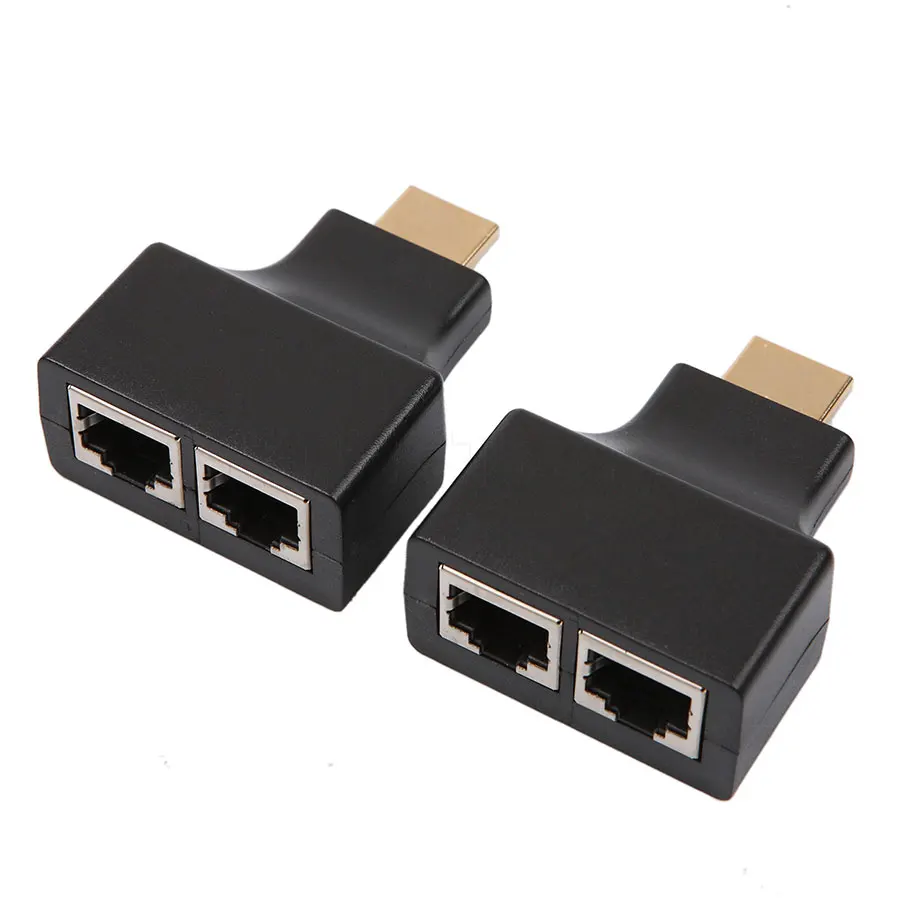 Kebidu HDMI двойной RJ45 CAT5E CAT6 UTP LAN Ethernet удлинитель Ретранслятор адаптер до 30 метров Full HD