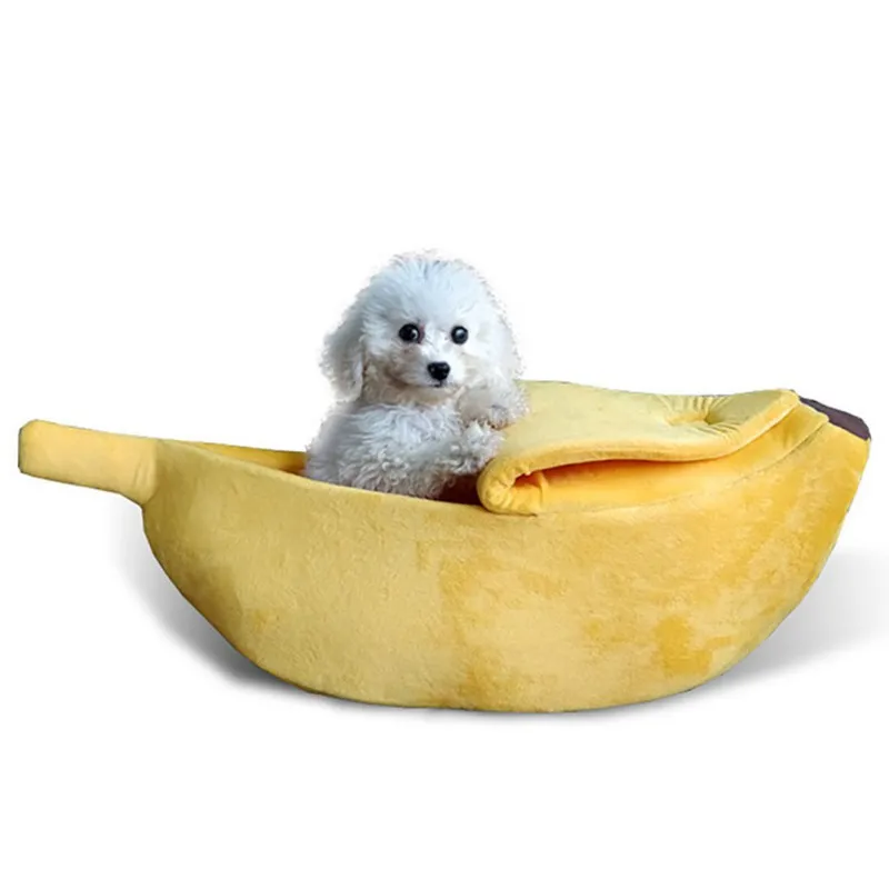 buy Dog Bed Banana Shape Dog House Pet Cat House Sofa Pet Kennel Nest Warm Dog Sofas Cat Sleeping Bag