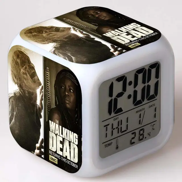 Horror film Walking Dead Alarm Clocks,Glowing LED Color change Digital