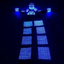LED Robot suit with LED helmet for stage performance clothing / robot costume