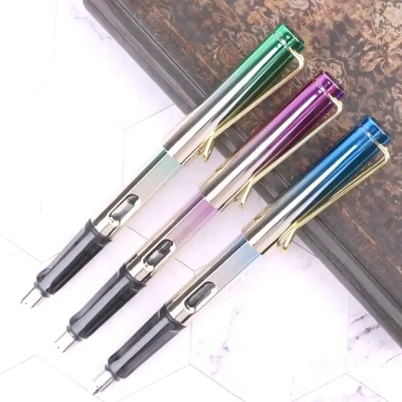 

0.38mm Colorful Gradient Color Fountain Pen With Hard Calligraphy Pen Luxury School Office Stationery Luxury Writing Cute