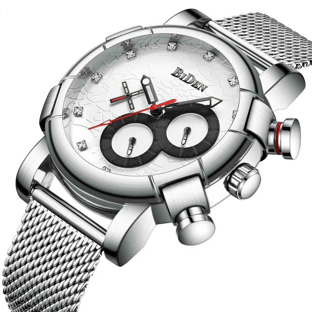 

Fashion BIDEN Brand Creative Man Watch Luxury Men Roman Numerals Watches Metal Analog Quartz Fashion Wrist Watch