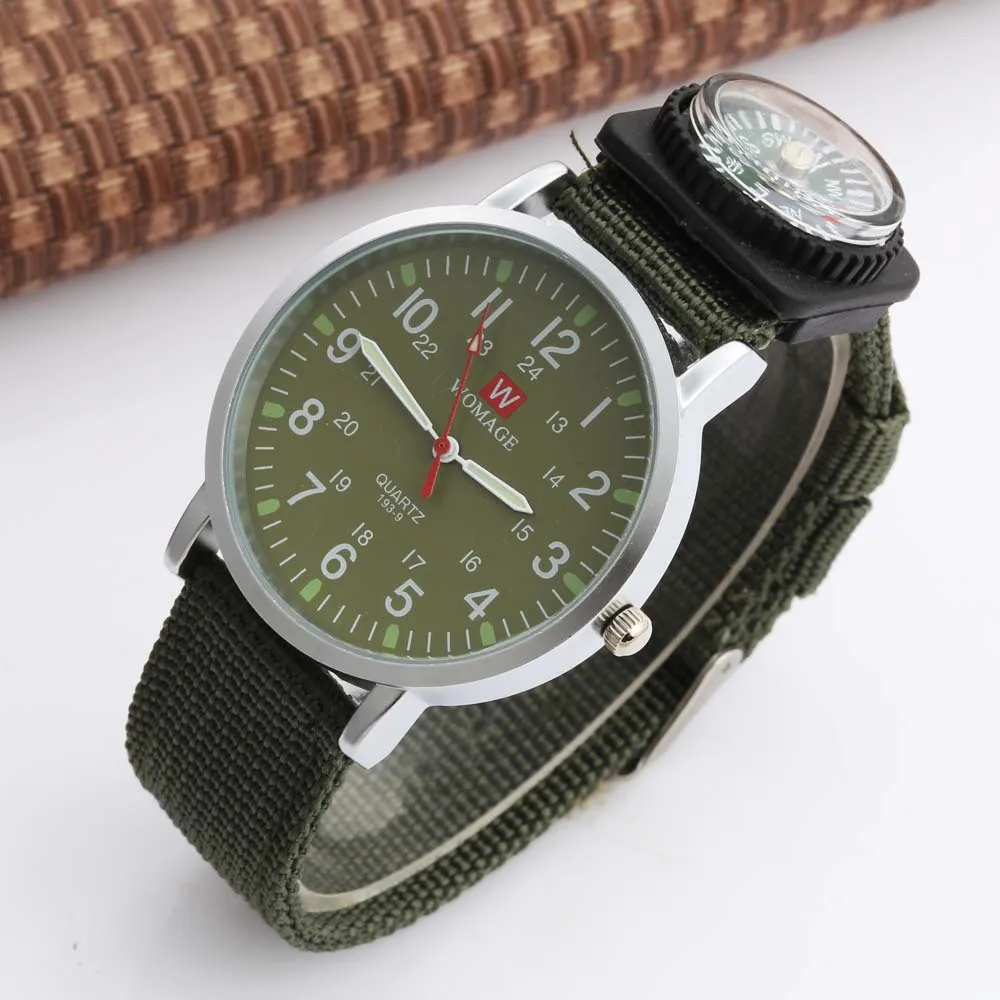 Womage Watch Fashion Men Boys Sports Watches Military Army Racing Force Military Officer Fabric Band Watch relogio masculino