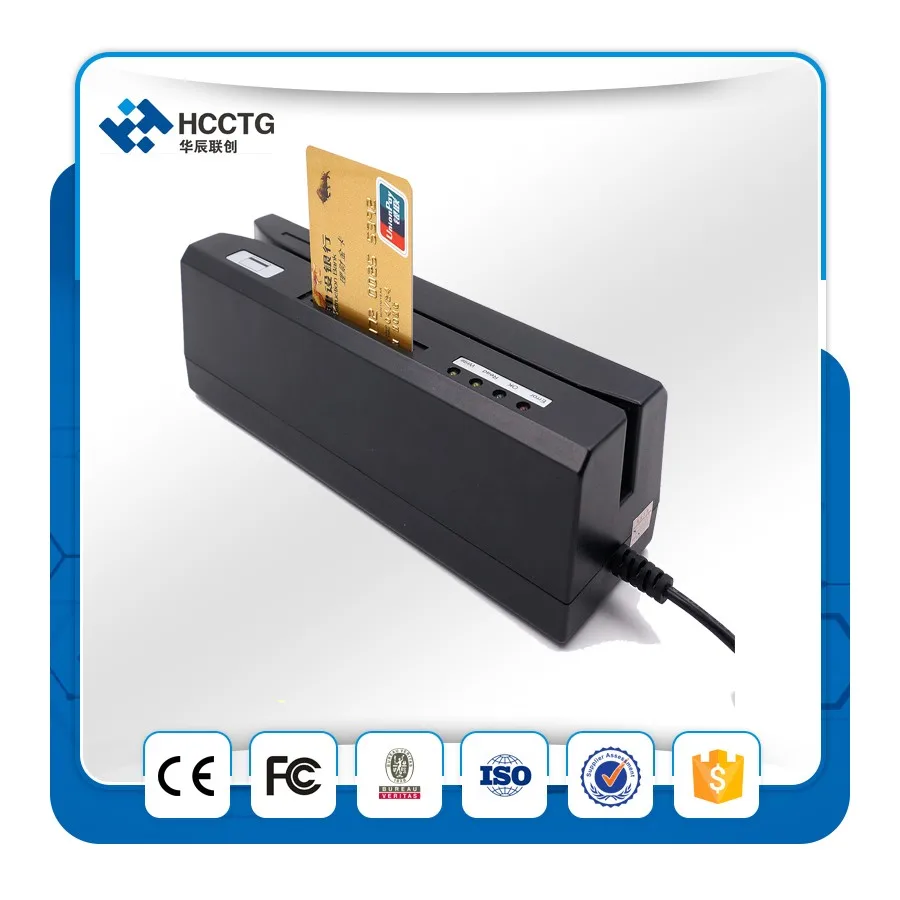 

USB Magstripe 13.56MHz RFID IC Chip Card Reader writer with PSAM Card combo HCC80 with 10pcs Magnetic Cards