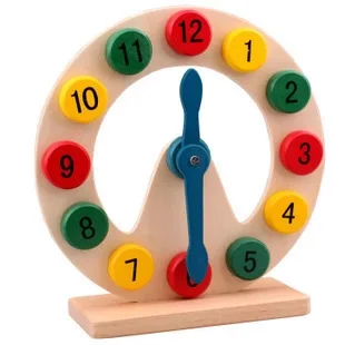 

Wooden Montessori materials blocks toys Digital Geometry Clock Children's Educational toy for baby boy and girl gift W082