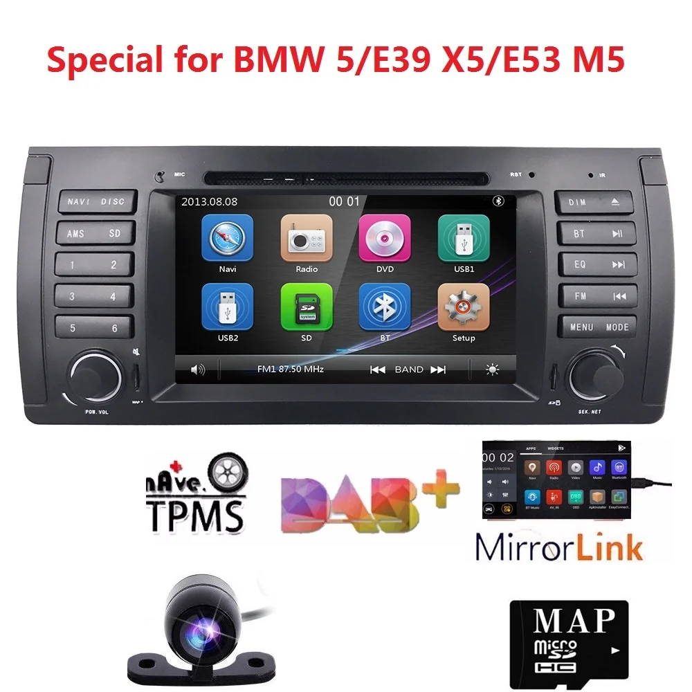 

In Stock 7" Touch Screen Car DVD Player for BMW E39 Navigation E53 X5 Car Multimedia Monitor Bluetooth Radio Canbus SWC DAB TPMS